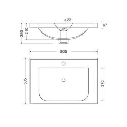 Тумба с раковиной MIRSANT Fuji 80 подвесная 