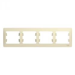 Рамка SYSTEME ELECTRIC Glossa 4 поста горизонтальная бежевый GSL000204