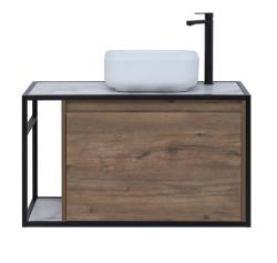 Тумба с раковиной AQUANET Nova Lite Loft 90 R серый, дуб рустикальный