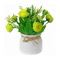 Кашпо Пионы 16*16*14 см желт. /041005/4/Надежда/