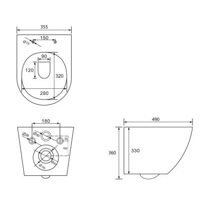Унитаз подвесной ABBER Bequem AC1102T