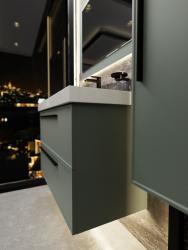 Тумба с раковиной LA FENICE Elba Twin 90 R серо-зеленый 