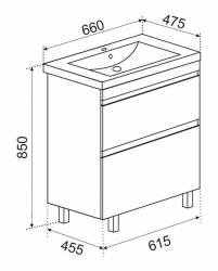 Тумба с раковиной EMMY Джерси 65 