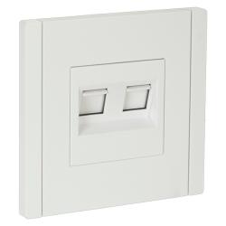 Розетка компьютерная IEK Forte&Piano RJ45 двойная белый FP-K20-1-K01