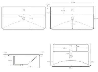 Тумба с раковиной AQUANET Вега 100
