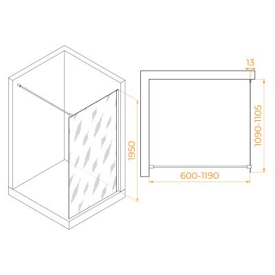 Душевое ограждение RGW WA-010 110 см