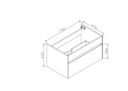 Тумба с раковиной VINCEA Chiara 80 VCB-13800B