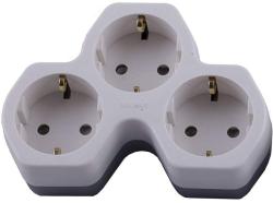 Разветвитель STEKKER 3 гнезда белый, серый ADP16-13-20