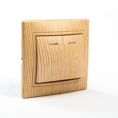 Выключатель TDM Таймыр 2 клавиши с подсветкой сосна SQ1814-0205