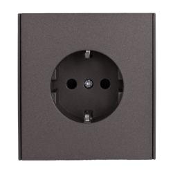 Розетка сетевая KRANZ Strong с заземлением с защитными шторками графит KR-78-0701-6