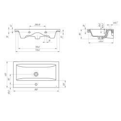 Тумба с раковиной RUVANN Stello Grey 80