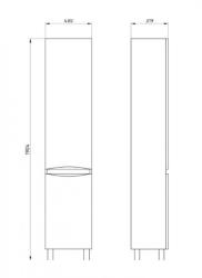 Пенал АСБ-МЕБЕЛЬ Коста ясень белый 40*190,4 см
