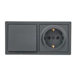 Блок розетка и выключатель LEZARD Leto графит 752-3400-170BAP