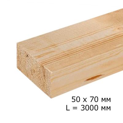 Брус сухой строганный 50*70*3000 мм