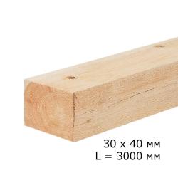 Брус сухой строганный профилированный 30*40*3000 мм