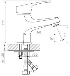 Смеситель для умывальника VODA Splash SPL26