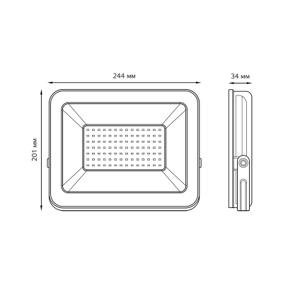 Прожектор LED GAUSS 70W черный 613100370P
