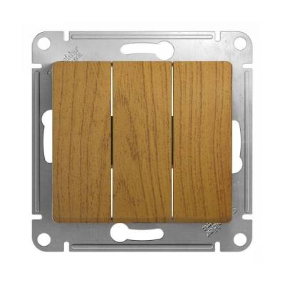 Механизм выключателя SYSTEME ELECTRIC Glossa 3 клавиши дуб GSL000531