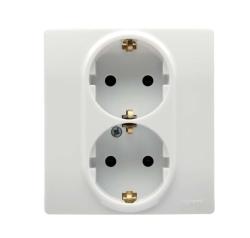 Розетка сетевая LEGRAND Etika с заземлением двойная белый 672233