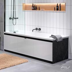 Экран для ванны ALAVANN Rita Black 170 белый 167 см