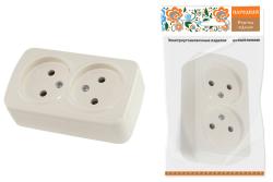 Розетка сетевая НАРОДНАЯ ПРОДУКЦИЯ Дача двойная слоновая кость