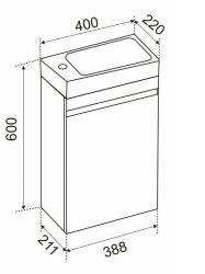 Тумба с раковиной EMMY Мони 40 