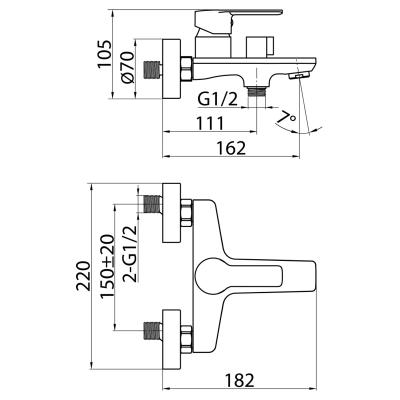 Смеситель для ванны ELGHANSA Emerald Plus 2391510 