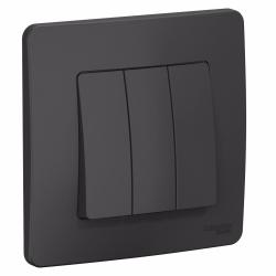 Выключатель SYSTEME ELECTRIC Blanca 3 клавиши антрацит BLNVS100506