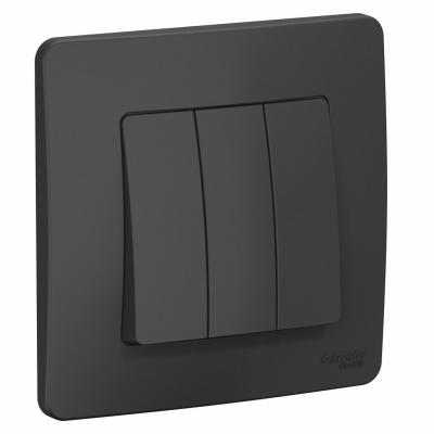 Выключатель SYSTEME ELECTRIC Blanca 3 клавиши антрацит BLNVS100506
