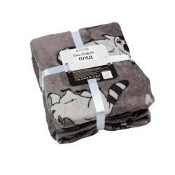 Плед BELEZZA Festiva raccoon Еноты Серый 180*200 см