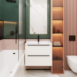 Тумба с раковиной LA FENICE Tesoro 100 платиновый белый