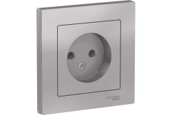 Розетка сетевая SYSTEME ELECTRIC Atlas design алюминий ATN000340