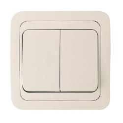 Выключатель MAKEL Mimoza 2 клавиши проходной кремовый 25026