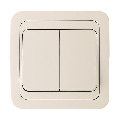 Выключатель MAKEL Mimoza 2 клавиши проходной кремовый 25026