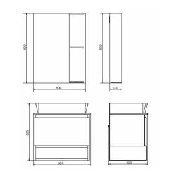 Зеркальный шкаф COMFORTY Прага 60*80 см