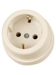 Розетка сетевая TDM Ретро с заземлением слоновая кость SQ1806-0528
