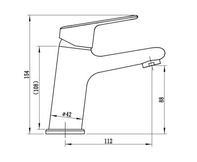 Смеситель для умывальника VODA Wave WA26M