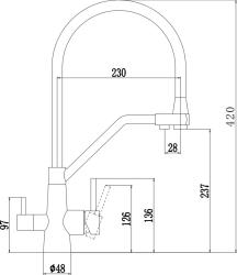 Смеситель для кухни ESKO K25GMB 