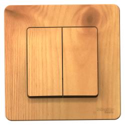 Выключатель SYSTEME ELECTRIC Blanca 2 клавиши ясень BLNVS010505