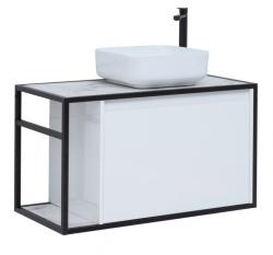 Тумба с раковиной AQUANET Nova Lite Loft 90 R серый, белый