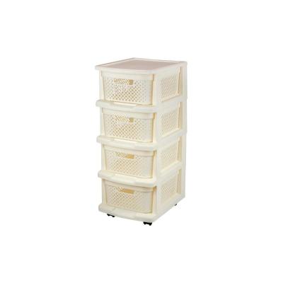 Комод 4 секции STOCKHOLM, молочный туман /Пластик Репаблик/