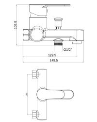 Смеситель для ванны ONE LIFE BY ORANGE OL28-500