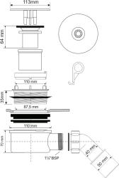Сифон бутылочный MCALPINE для душевого поддона MRS8MECPB