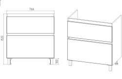 Тумба с раковиной VIANT Мальта 80 