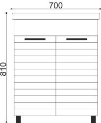 Тумба с раковиной EVA GOLD Daisy 70 