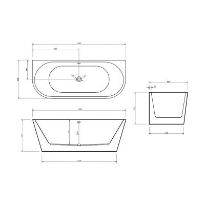Ванна акриловая ABBER 150*80 см AB9216-1,5