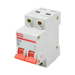 Автоматический выключатель TDM ВА47-63 2Р 63 А С 4,5 кА