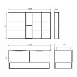 Тумба с раковиной COMFORTY Порто 120 дуб дымчатый 1 раковина