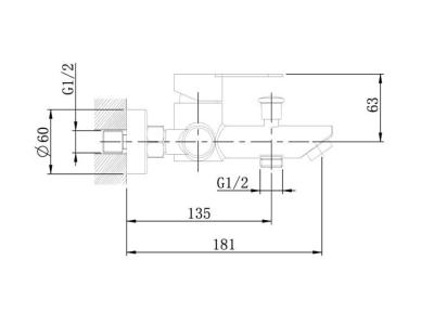 Смеситель для ванны ORANGE AP48-500NI