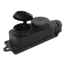 Розетка TDM 2 гнезда с крышками черный